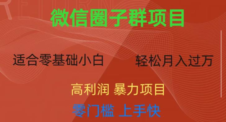 微信资源圈子群项目，零门槛，易上手，一个群1元，一天轻轻松松300+【揭秘】-第一资源网