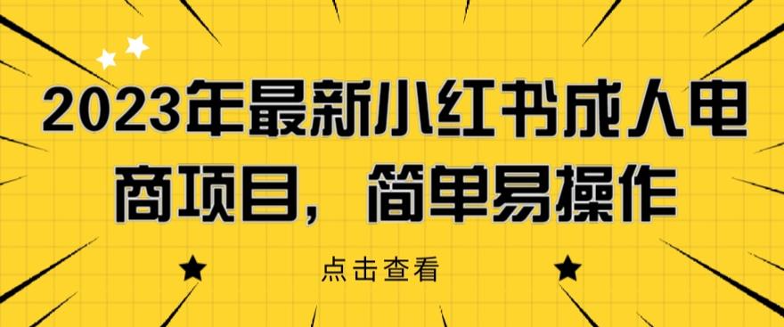 2023年最新小红书成人电商项目，简单易操作【详细教程】【揭秘】-第一资源网
