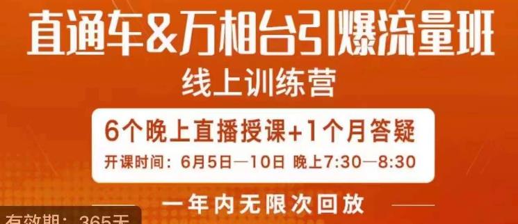 直通车&万相台引爆流量班，6天打通你开直通车·万相台的任督二脉-第一资源网