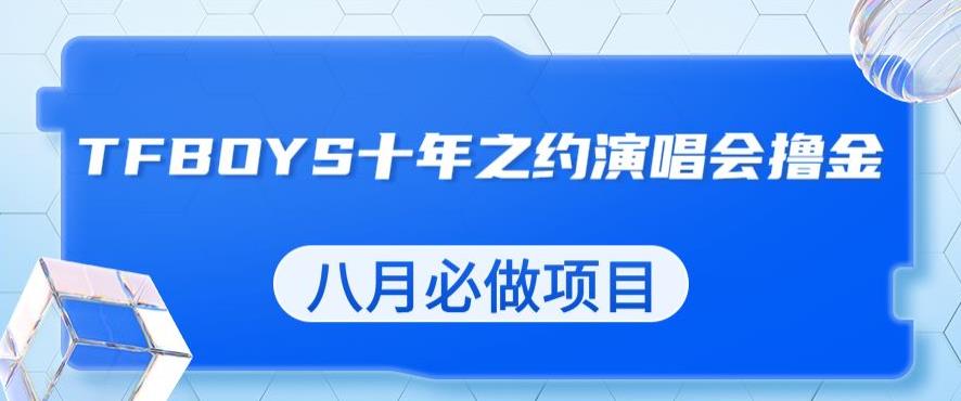最新蓝海项目，靠最近非常火的TFBOYS十年之约演唱会流量掘金，八月必做的项目【揭秘】-第一资源网