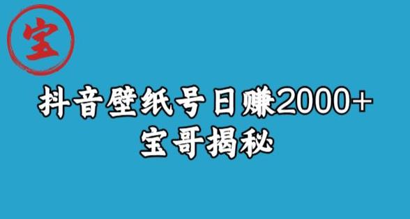 宝哥抖音壁纸号日赚2000+，不需要真人露脸就能操作【揭秘】-第一资源网