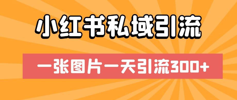 小红书私域引流，一张图片一天引流300+【揭秘】-第一资源网