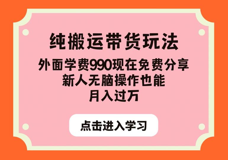 纯搬运带货玩法，外面学费990现在免费分享，新人无脑操作也能月入过万【揭秘】-第一资源网
