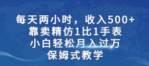 两小时,收入500+,靠卖精仿1比1手表,小白轻松月入过万!保姆式教学-第一资源网