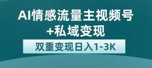 全新AI情感流量主视频号+私域变现，日入1-3K，平台巨大流量扶持【揭秘】-第一资源网