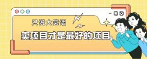 卖项目才是最好的项目一单3000+【揭秘】-第一资源网
