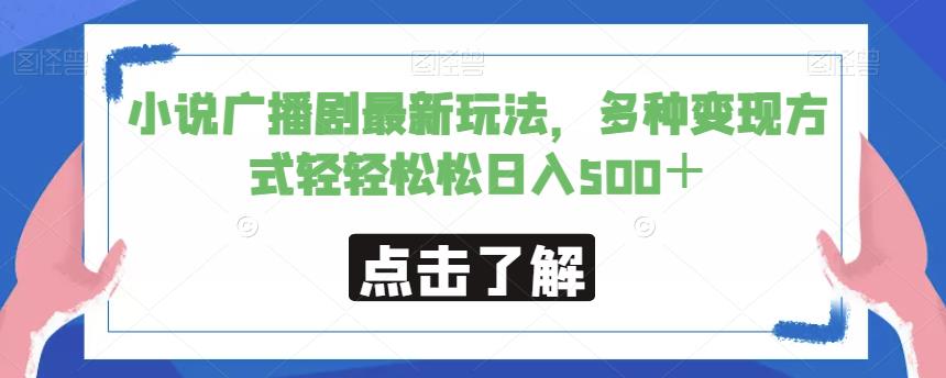 小说广播剧最新玩法，多种变现方式轻轻松松日入500＋【揭秘】-第一资源网
