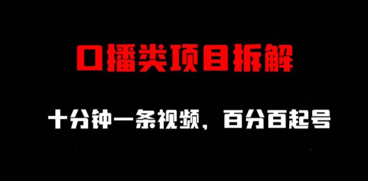 口播类项目拆解，十分钟一条视频，百分百起号-第一资源网
