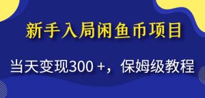 新手入局闲鱼币项目，当天变现300+，保姆级教程【揭秘】-第一资源网