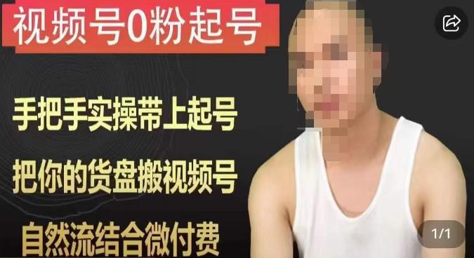天诺老吴视频号0粉起号课程，手把手实操带上起号，把你的货盘搬视频号，自然流结合微付费-第一资源网