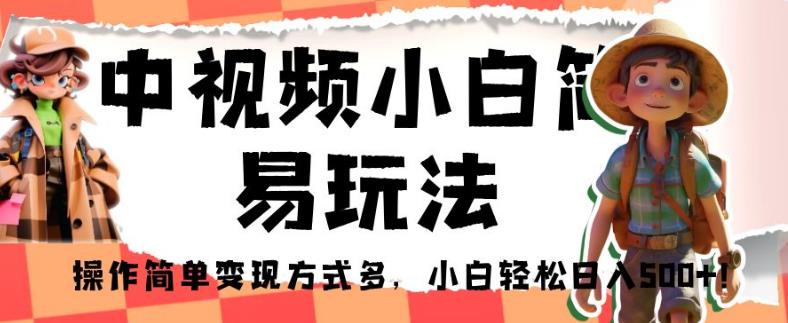 中视频小白简易玩法，操作简单变现方式多，小白轻松日入500+！【揭秘】-第一资源网