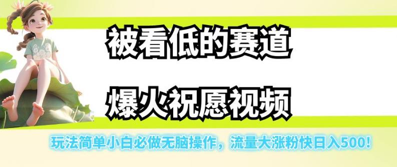 被看低的赛道爆火祝愿视频，玩法简单小白必做无脑操作，流量大涨粉快日入500-第一资源网