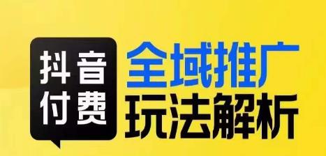 抖音付费全域推广玩法解析，抓住平台红利，小付费撬动大流量-第一资源网