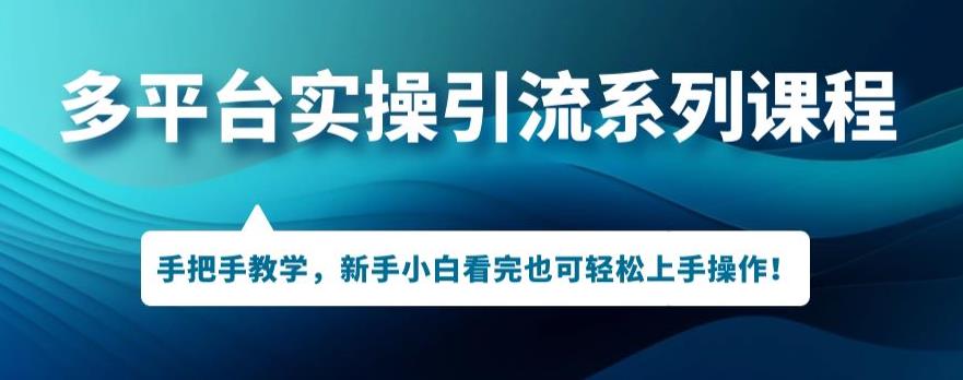 多平台引流实操系列课程，新手小白看完也可轻松上手进行引流操作-第一资源网