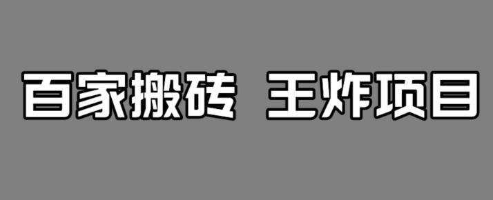 百家最新搬运玩法，单号月入5000+【揭秘】-第一资源网