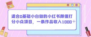 适合0基础小白做的小红书颜值打分小众项目,一条作品收入1000+【揭秘】-第一资源网
