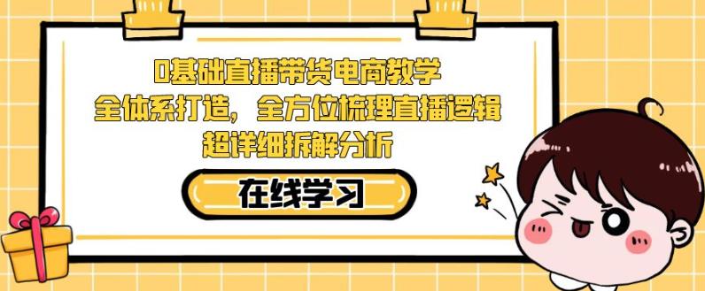 零基础直播带货电商教学，全方位梳理直播逻辑，超详细拆解分析-第一资源网