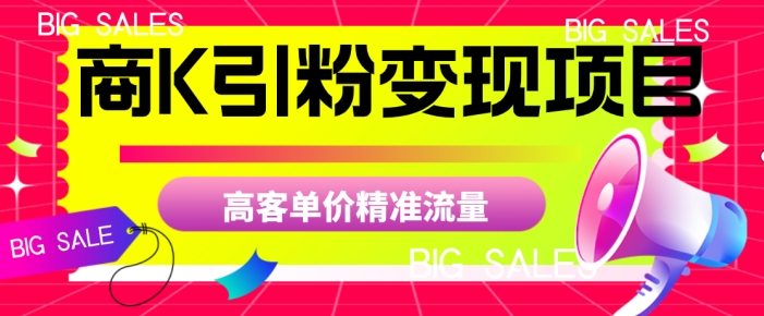 商K引粉变现项目，高客单价精准流量【揭秘】-第一资源网
