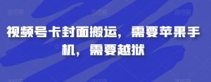 视频号卡封面搬运，需要苹果手机，需要越狱-第一资源网