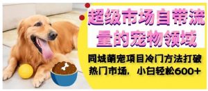 超级市场自带流量的宠物领域，同城萌宠项目冷门方法打破热门市场，小白轻松600+-第一资源网