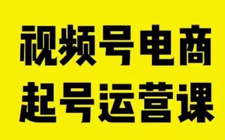 视频号电商起号运营课，教新人如何自然流起号，助力商家0-1突破-第一资源网