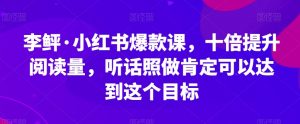 李鲆·小红书爆款课,十倍提升阅读量,听话照做肯定可以达到这个目标-第一资源网