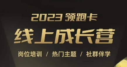 2023领跑卡线上成长营，淘宝运营各岗位培训，直通车、万相台、引力魔方、引流等，帮助突破成长瓶颈-第一资源网