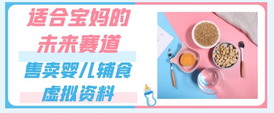 适合宝妈的未来赛道，售卖婴儿辅食虚拟资料，一份9.9-69.9元闭眼赚钱-第一资源网