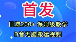 首发,抖音无脑搬运视频,日赚200+保姆级教学【揭秘】-第一资源网