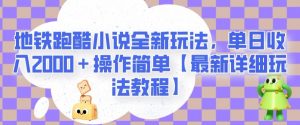 地铁跑酷小说全新玩法，单日收入2000＋操作简单【最新详细玩法教程】【揭秘】-第一资源网