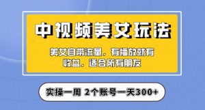 实操一天300+，中视频美女号项目拆解，保姆级教程助力你快速成单！【揭秘】-第一资源网