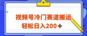 视频号最新冷门赛道搬运玩法，轻松日入200+【揭秘】-第一资源网