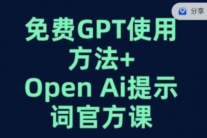 免费GPT+OPEN AI提示词官方课-第一资源网
