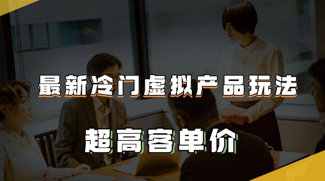 最新冷门虚拟产品玩法，超高客单价，月入2-3万＋【揭秘】-第一资源网