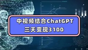 中视频结合ChatGPT,三天变现3100,人人可做玩法思路实操教学【揭秘】-第一资源网