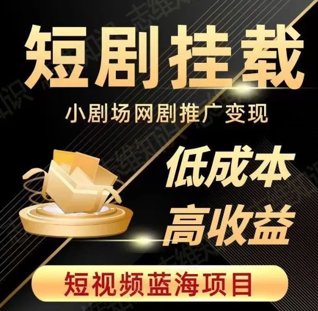 2023短视频蓝海项目，抖音快手短剧推广变现教程，低成本高收益-第一资源网