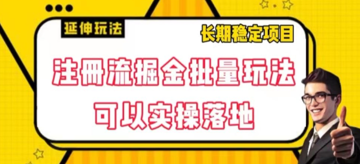 注册流掘金批量玩法，可以实操落地【揭秘】-第一资源网