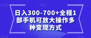 日入300-700+全程1部手机可放大操作多种变现方式【揭秘】-第一资源网