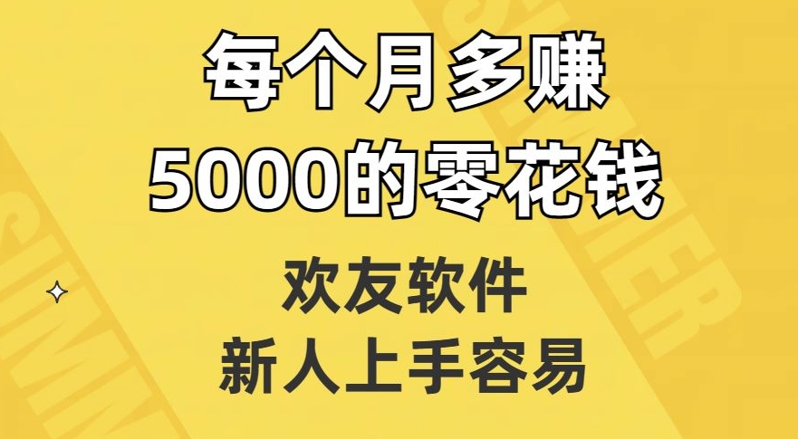 欢友软件，新人上手容易，每个月多赚5000的零花钱【揭秘】-第一资源网
