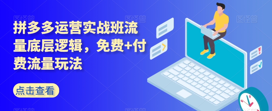 拼多多运营实战班流量底层逻辑，免费+付费流量玩法-第一资源网