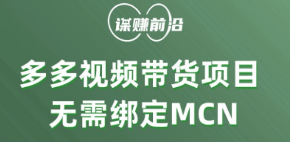 多多视频带货个人版 ，无需绑定mcn，简单操作月入3000+-第一资源网
