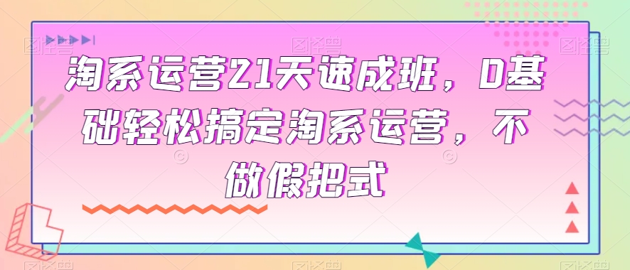 淘系运营21天速成班，0基础轻松搞定淘系运营，不做假把式-第一资源网