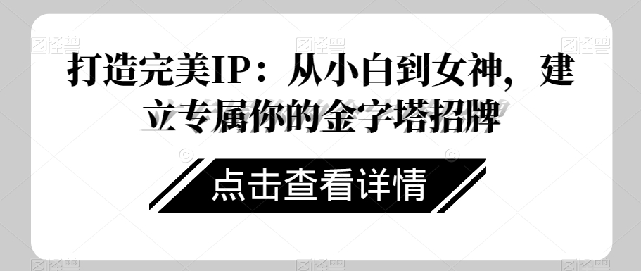 打造完美IP：从小白到女神，建立专属你的金字塔招牌-第一资源网