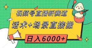 视频号直播新赛道,话术+场景直接搬,日入6000+【揭秘】-第一资源网