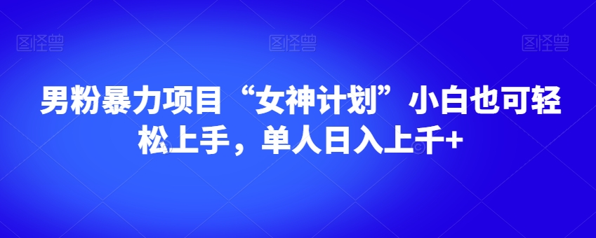 男粉暴力项目“女神计划”小白也可轻松上手，单人日入上千+【揭秘】-第一资源网