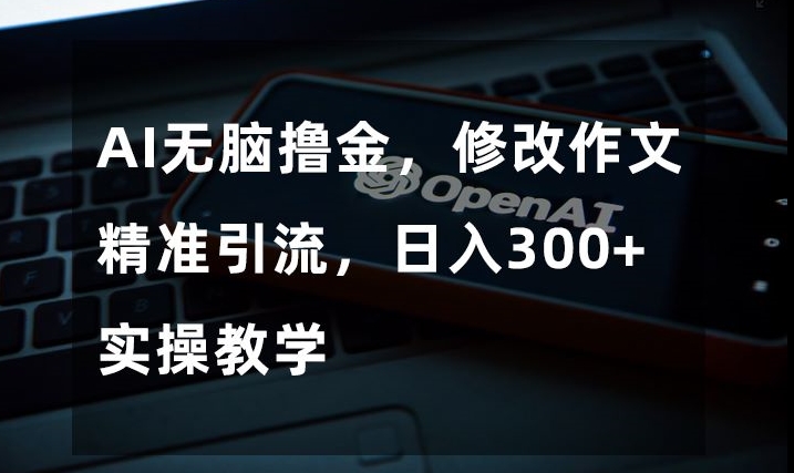 AI无脑撸金，修改作文精准引流，日入300+，实操教学【揭秘】-第一资源网