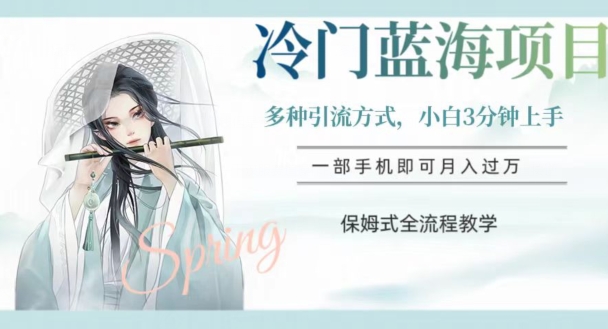 冷门蓝海项目，操作简单，小白3分钟上手，多种引流方式，保姆式全流程教学【揭秘】-第一资源网