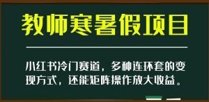 小红书冷门赛道,教师寒暑假项目,多种连环套的变现方式,还能矩阵操作放大收益【揭秘】-第一资源网
