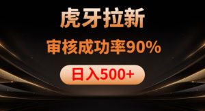 虎牙拉新项目，审核通过率90%，日入1000+-第一资源网