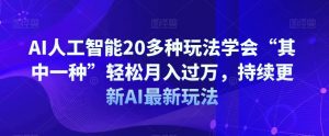 AI人工智能20多种玩法学会“其中一种”轻松月入过万，持续更新AI最新玩法-第一资源网